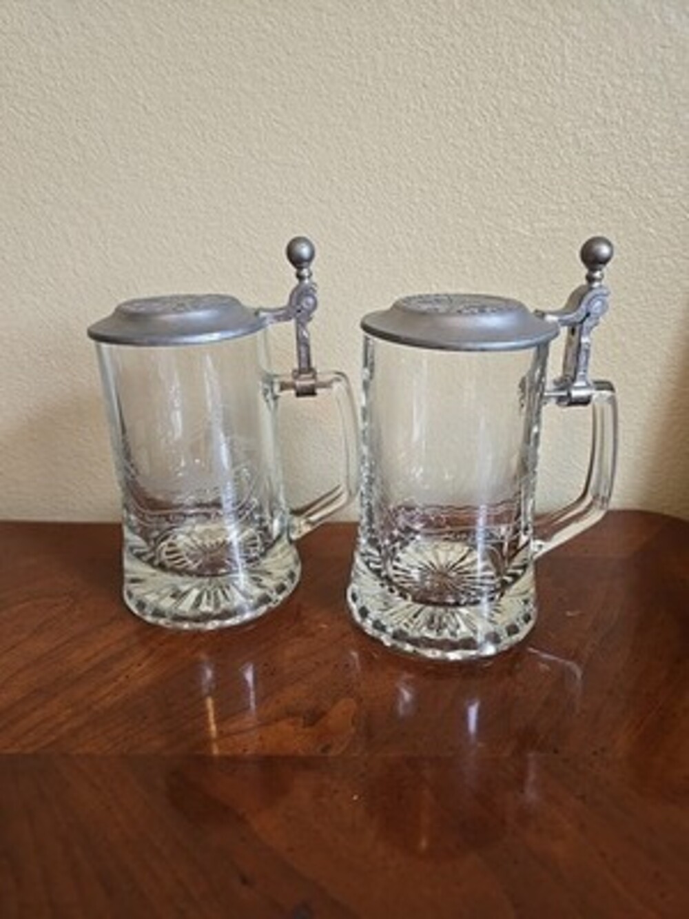 Beer Stein Game Day Glass Pewter Lid Old Spice Ship Grand Turk 1786 German - 2